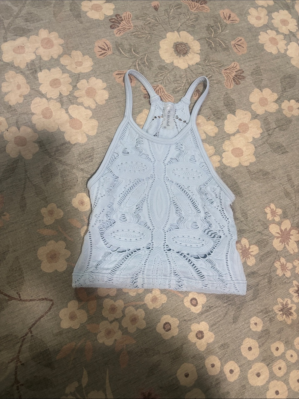Altrd state as revival Light Blue Crochet Racerback Tank Top